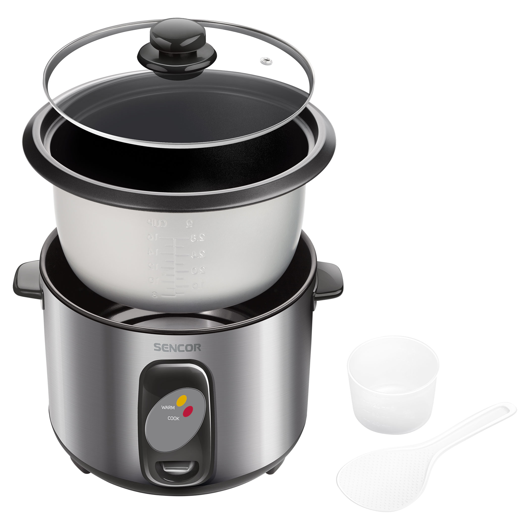 Рисоварка Sencor SRM 1550SS /До 3 л / 500 / авто-программ / Черный с нержавеющей сталью photo 2